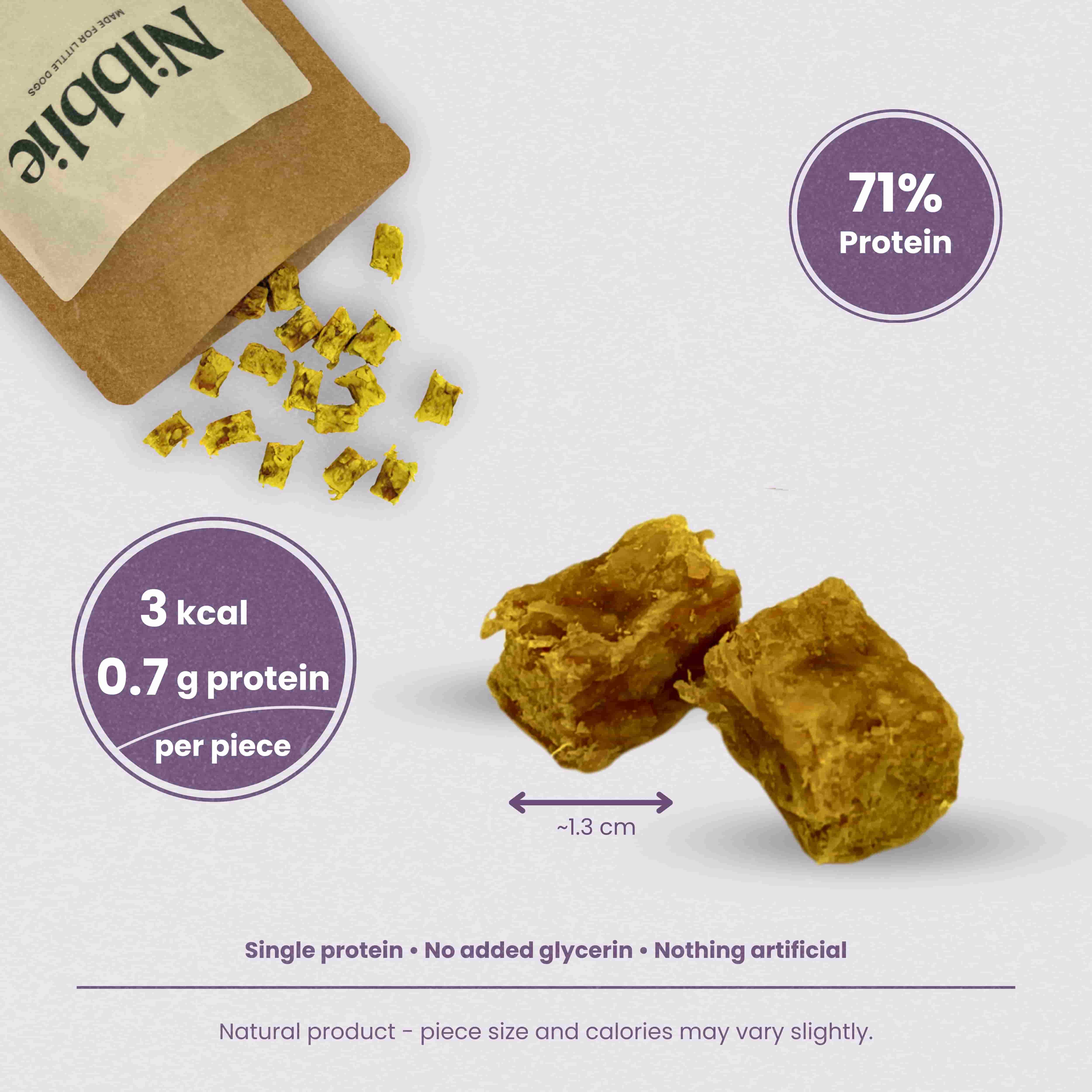 Nibblie Rabbit Training Bites – bite-size rabbit training treats for small dogs, natural and single-protein.