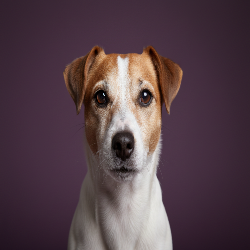 Jack Russell Terrier Plum background

