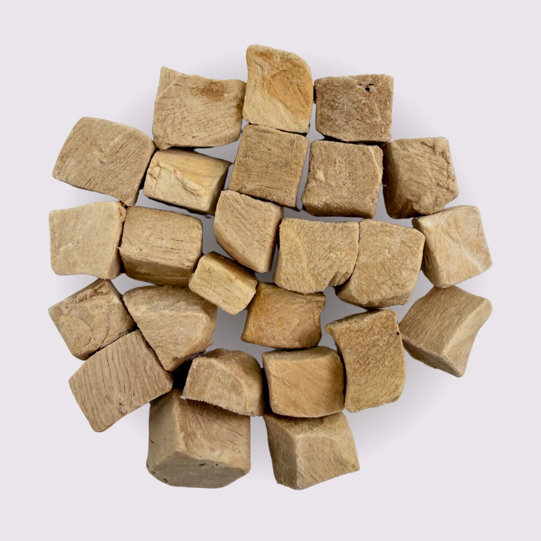 Nibblie Pure Duck Bites, low calorie 1kcal freeze-dried dog treats, natural hypoallergenic duck meat cubes for sensitive dogs.